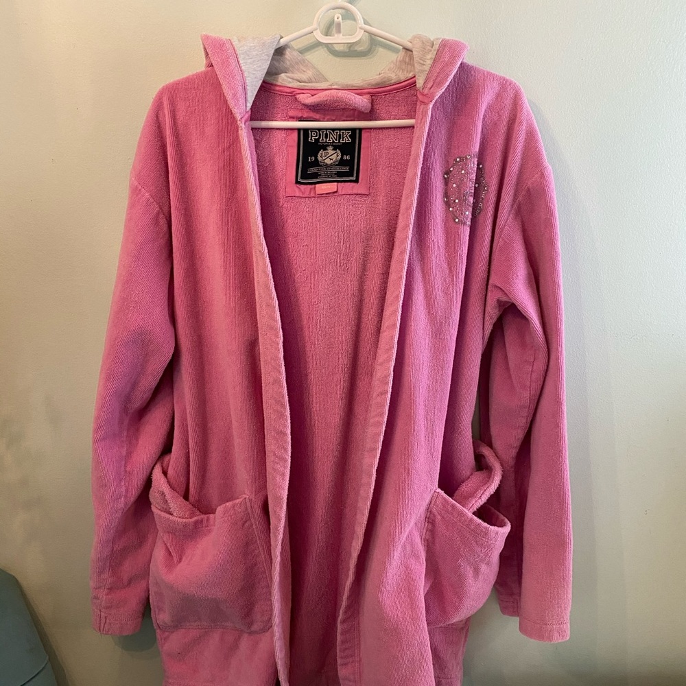 Pink Terry Cloth Robe - Picture 2 of 4